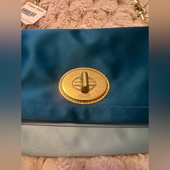 Authentic Coach Vintage Amanda Satin Fold over Flap Clutch Handbag! NWT - Picture 2 of 11